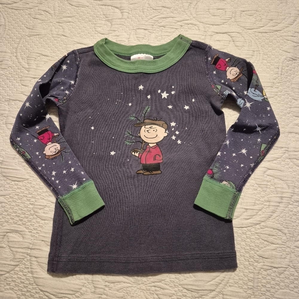 Hanna Andersson pajama top size 90 or 3T Peanuts GUC for fade